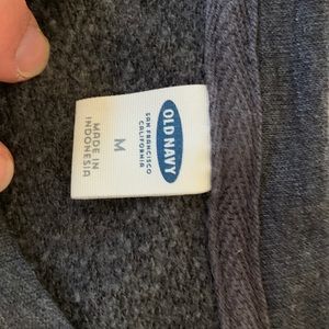 Old Navy dark gray sweatshirt with tie bottom